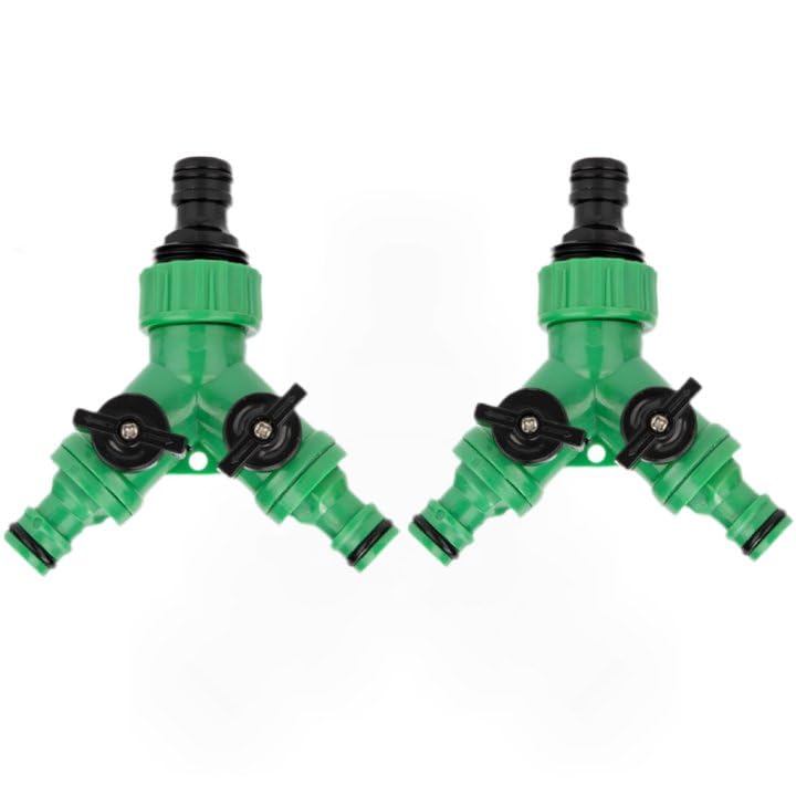 HASTHIP Garden Hose Splitter Faucet Diverter Splitter High Pressure Y-shaped 2-Way Water Splitter with Individual Control Water Tap Diverter Universal Faucet Diverter HASTHIP Garden Hose Splitter Faucet Diverter Splitter High Pressure Y-shaped 2-Way Water Splitter with Individual Control Water Tap Diverter Universal Faucet Diverter